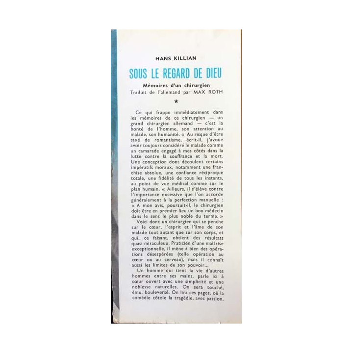 1. Sous le regard de Dieu de Hans Killian aux éditions Robert Laffont