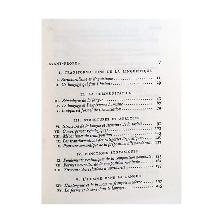 1. Problèmes de linguistique générale, 2 de Benveniste aux éditions Gallimard