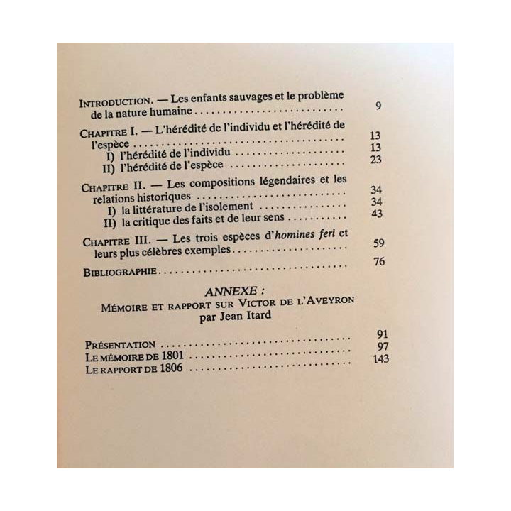 1. Les enfants sauvage de Lucien Malson aux éditions France loisirs