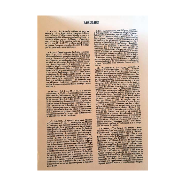 1. Revue des sciences religieuses 65e année Janvier-Avril 1991 aux éditions Palais universitaire