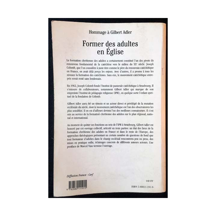 1. Former des adultes en Église - État des lieux, aspects théoriques et pratiques de A.Binz, R.Moldo et A-L.Roy