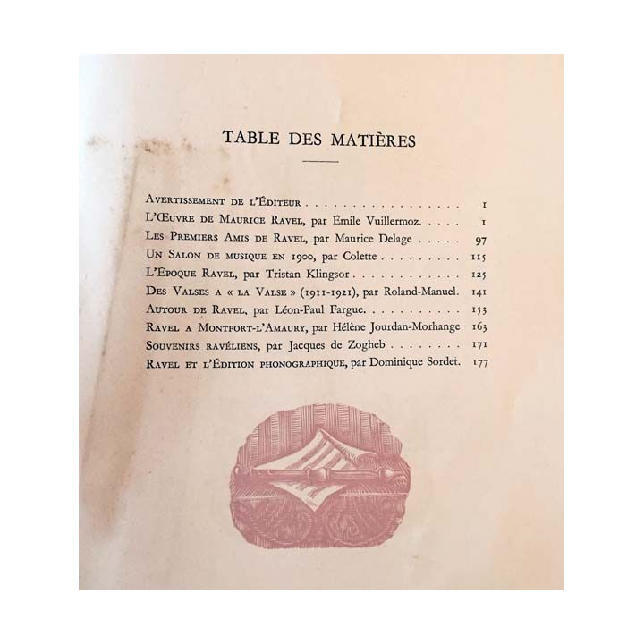 1. Maurice Ravel aux éditions du Tambourinaire 1939