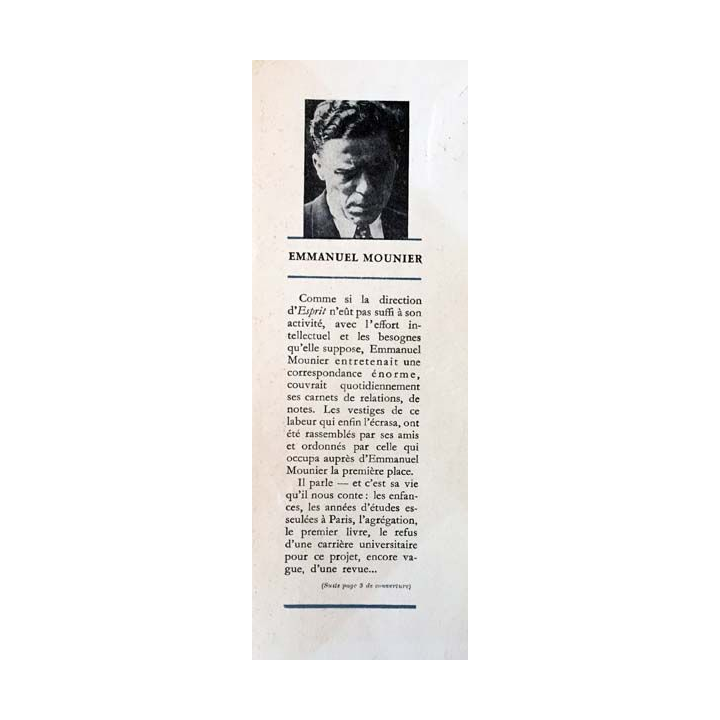 1. Mounier et sa génération de Emmanuel Mounier aux éditions du Seuil