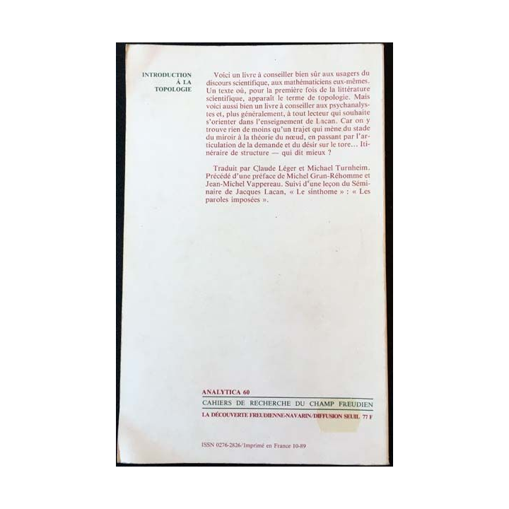 1. Introduction à la topologie de Johann Listing aux éditions Navarin