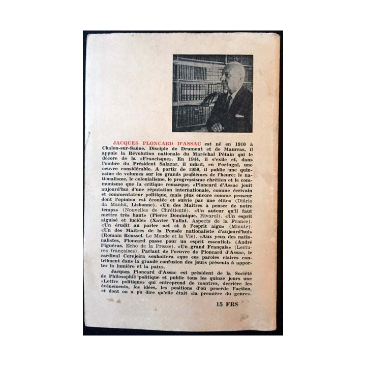 1. Les jeunes ont droit à la vérité... de Jacques Ploncard D'Assac aux éditions La voix de l'Occident