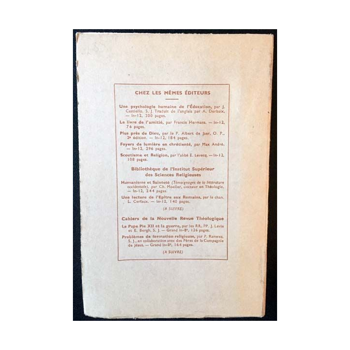 1. Essais de morale catholique II Le dépouillement de Chanoine Jacques Leclercq aux éditions Casterman