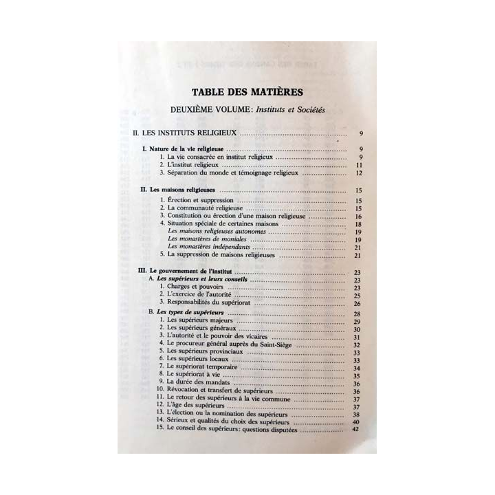 1. Le droit de la vie consacrée - commentaire des canons 607-746 de Jean Beyer aux éditions Tardy
