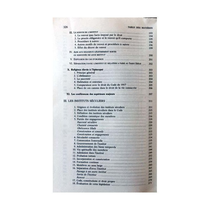 1. Le droit de la vie consacrée - commentaire des canons 607-746 de Jean Beyer aux éditions Tardy