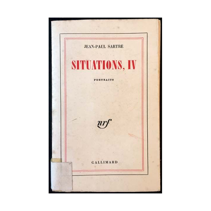 1. Situations, IV de Jean-Paul Sartre aux éditions Gallimard 1964
