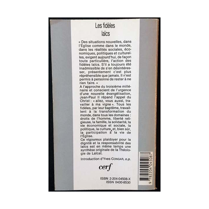 1. Les fidèles laïcs - Exhortation apostolique de Jean-Paul II aux éditions du Cerf