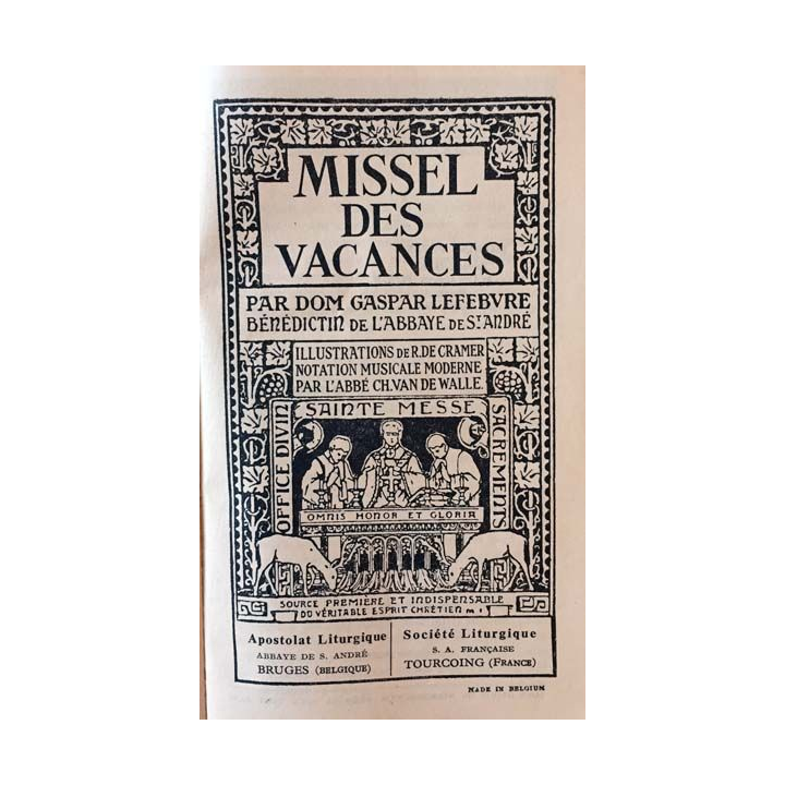 1. Missel des vacances de Dom Gaspar Lefebvre 1939