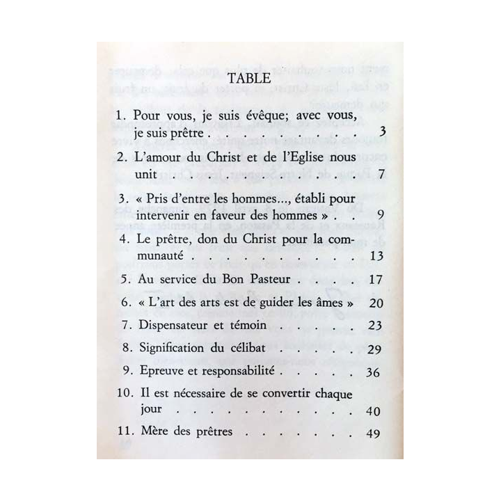 1. Lettre aux prêtres de Jean Paul II aux éditions librairie Pierre Téqui