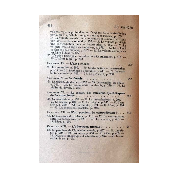 1. Le devoir de René Le Senne aux éditions Presses Universitaire de France 1950