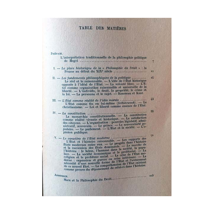 1. Hegel et l'état de Éric Weil aux éditions J. Vrin