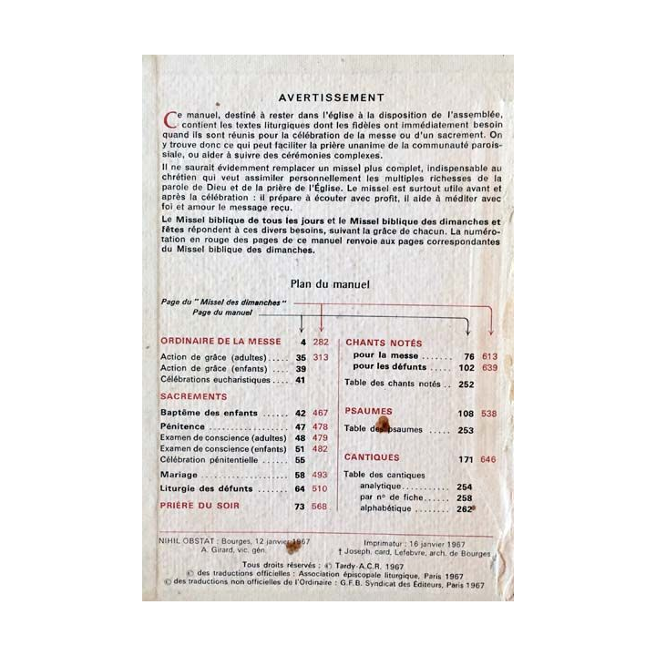 1. Manuel des paroisses aux éditions Tardy
