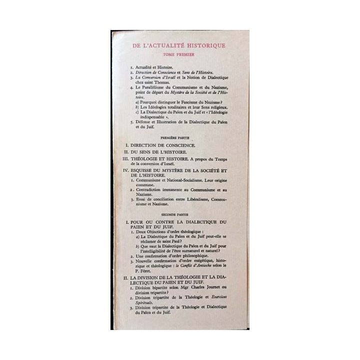1. De l'actualité historique I. A la recherche d'une méthode de Gaston Fessard aux éditions Desclée de Brouwer