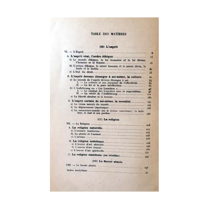 1. La phénoménologie de l'esprit Tome II de F.G.W Hegel aux éditions Aubier Montaigne