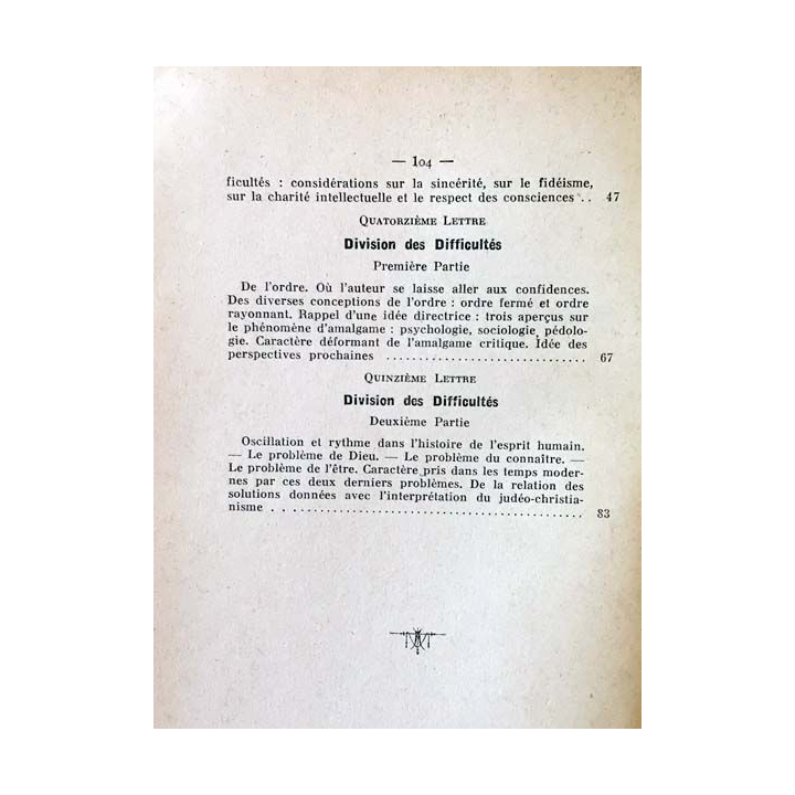 1. La pensée moderne et le catholicisme IV Critique de la critique aux éditions Provencale 1937