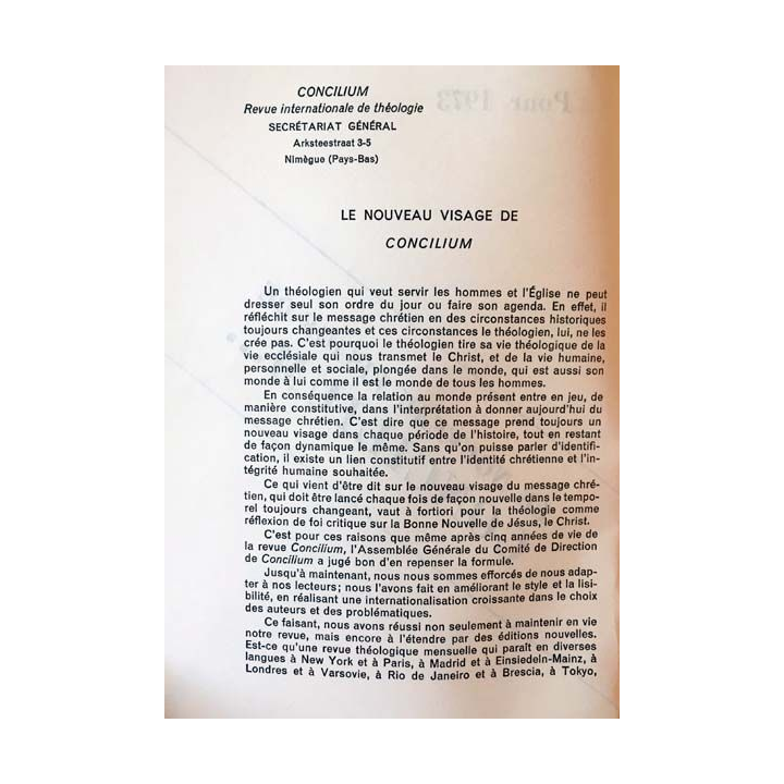 1. Concilium - Revue internationale de théologie 80 aux éditions Mame