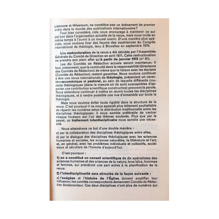 1. Concilium - Revue internationale de théologie 80 aux éditions Mame