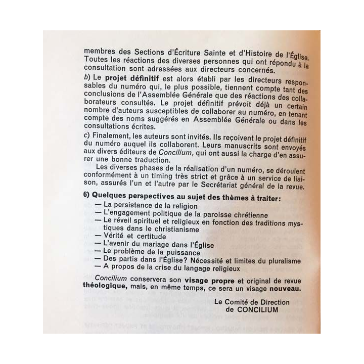 1. Concilium - Revue internationale de théologie 80 aux éditions Mame