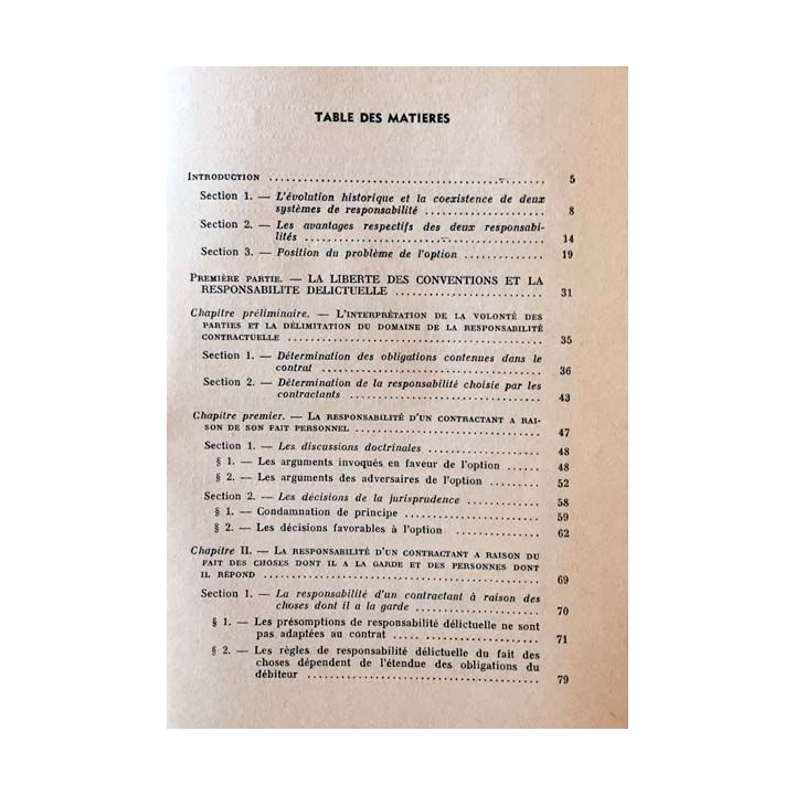 1. L'option entre la responsabilité contractuelle et la responsabilité délictuelle de Edmond Noël Martine