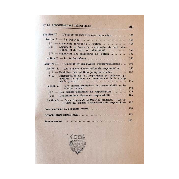 1. L'option entre la responsabilité contractuelle et la responsabilité délictuelle de Edmond Noël Martine