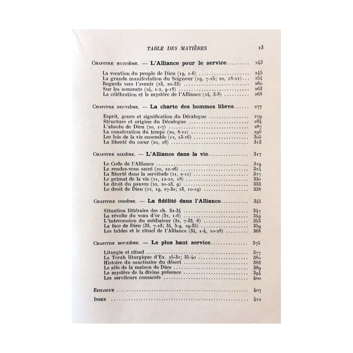 1. De la servitude au service étude du livre de l'exode de Georges Auzou aux éditions de l'Orante