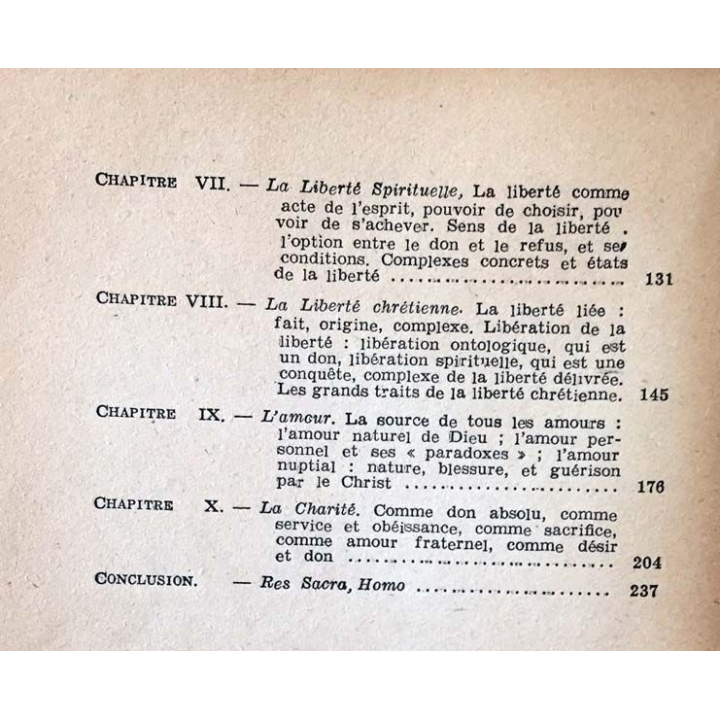 1. Sens chrétien de l'homme de Jean Mouroux aux éditions Aubier