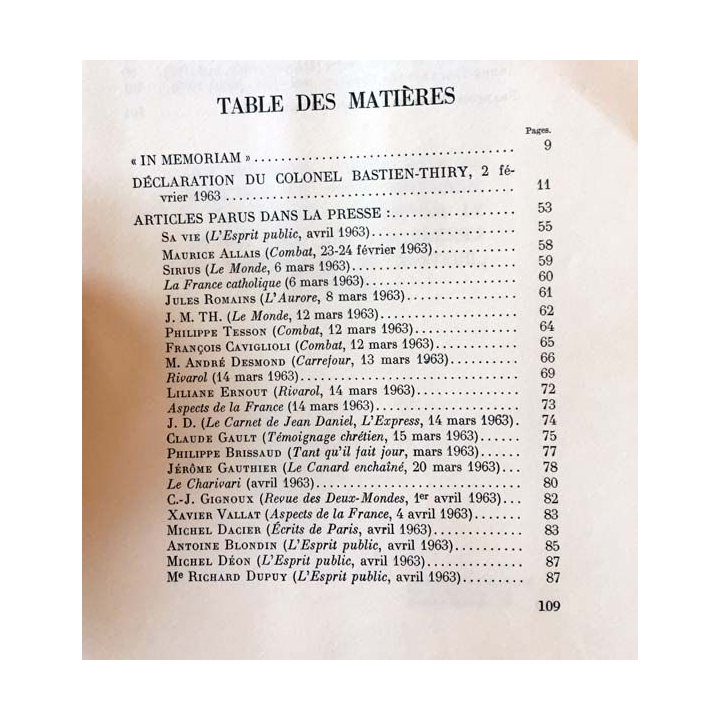 1. Présence de Jean Bastien-Thiry de René Wittmann aux éditions du Fuseau 1966