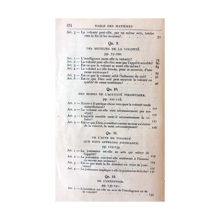 1. Les actes humains de Saint Thomas D'Aquin aux éditions de la Revue des jeunes 1926