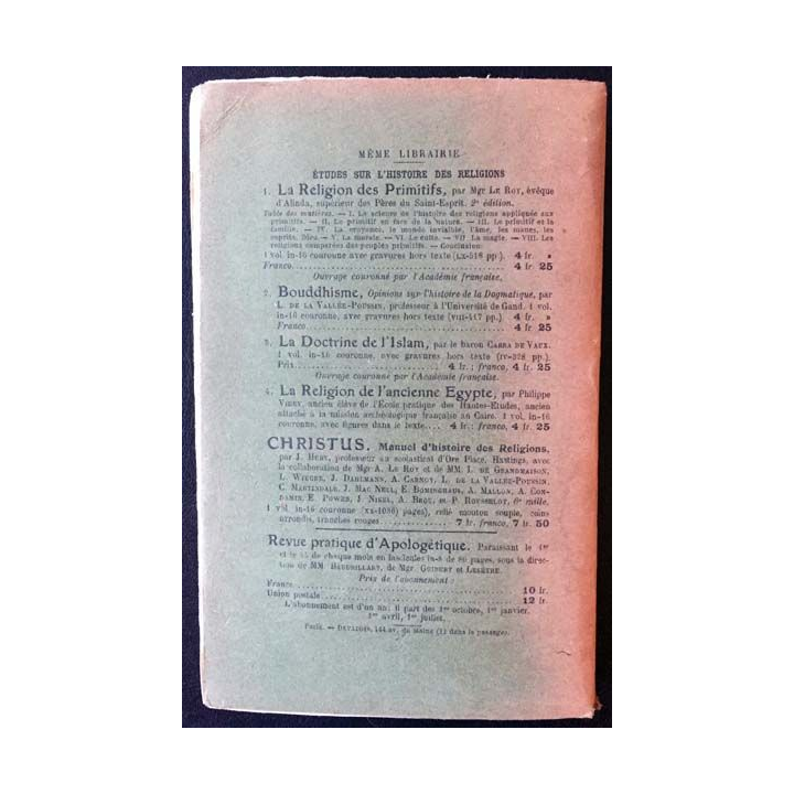 1. L'unité de l'Église et le schisme grec de l'Abbé Joseph Bousquet aux éditions Gabriel Beauchesne 1913