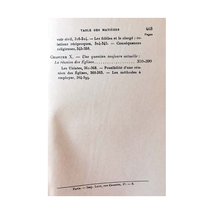 1. L'unité de l'Église et le schisme grec de l'Abbé Joseph Bousquet aux éditions Gabriel Beauchesne 1913