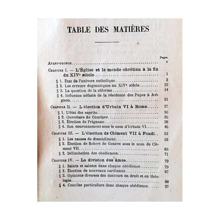 1. Le grand schisme d'occident de L. Salembier aux éditions J. Gabalda 1921