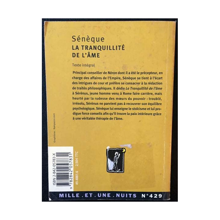 1. Sénèque - La tranquillité de l'âme aux éditions Mille et une nuits