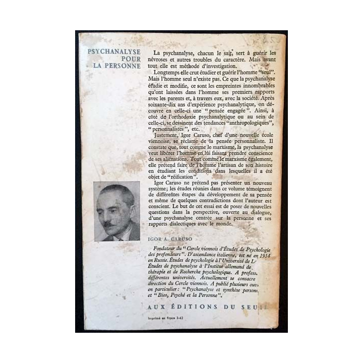 1. Psychanalyse pour la personne de Igor A. Caruso aux éditions du Seuil