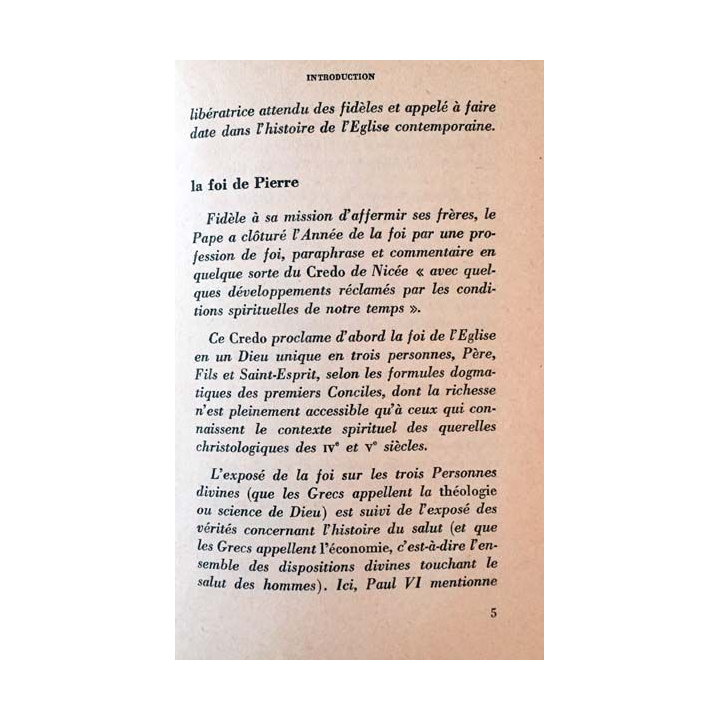 1. Profession de foi message aux prêtres de Paul VI aux éditions du Centurion