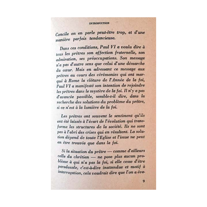 1. Profession de foi message aux prêtres de Paul VI aux éditions du Centurion
