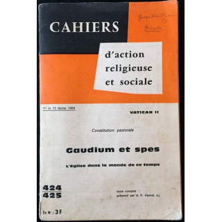 1. Cahiers d'action religieuse et sociale - Gaudium et spes de J. Y Calvez aux éditions Saint-Paul