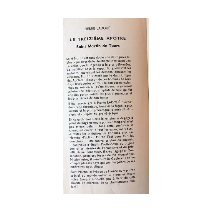 1. Le treizième Apôtre Saint Martin de Tours de Pierre Ladoué aux éditions Mame