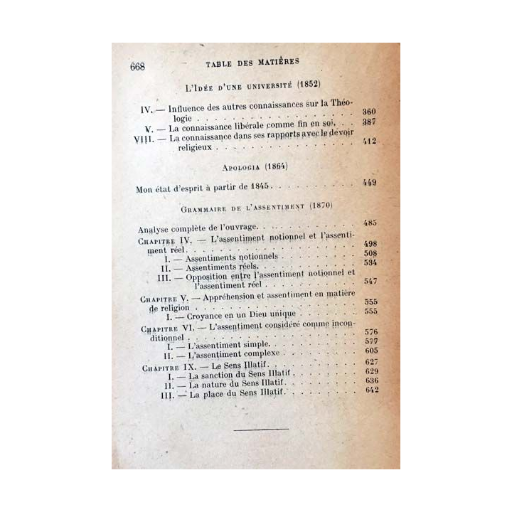 1. Oeuvres philosophiques de Newman aux éditions Montaigne 1945