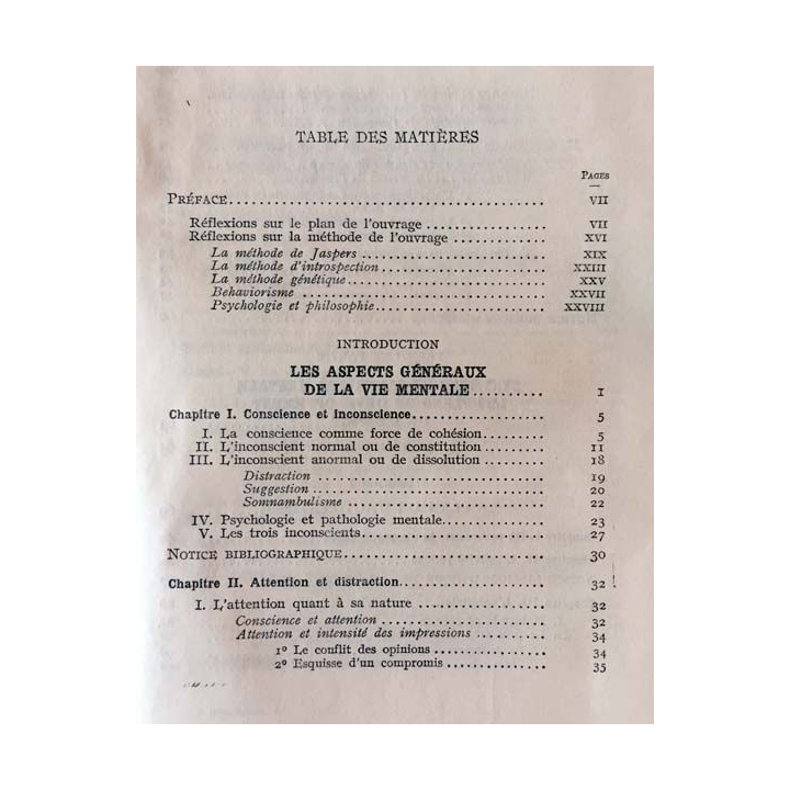 1. Traité de Psychologie générale I- Le psychisme élémentaire de Maurice Pradines