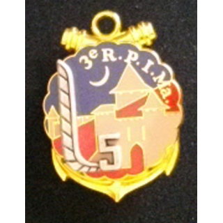 3° RPIMA : insigne métallique de la 5° compagnie du 3° régiment parachustiste d'infanterie de marine de fabrication Boussemart