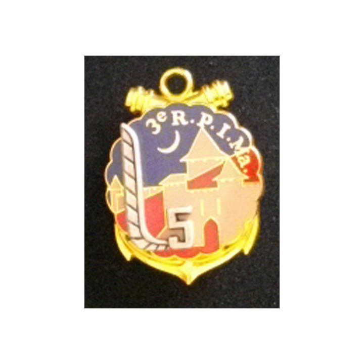 3° RPIMA : insigne métallique de la 5° compagnie du 3° régiment parachustiste d'infanterie de marine de fabrication Boussemart