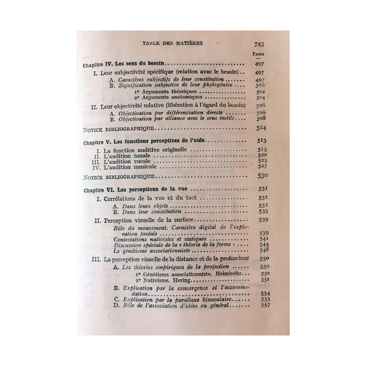 1. Traité de Psychologie générale I- Le psychisme élémentaire de Maurice Pradines