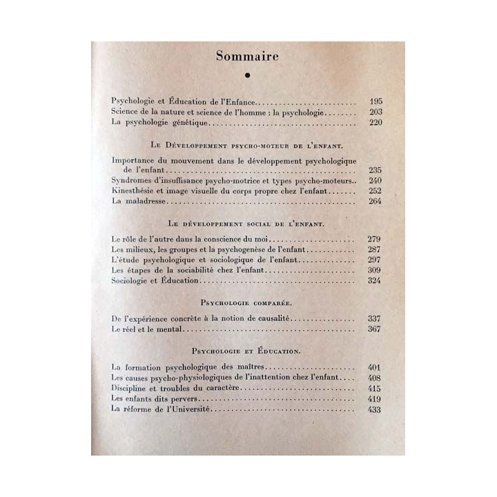 1. Psychologie et éducation de l'enfance 3-4 Mai Octobre 1959 de Henri Wallon