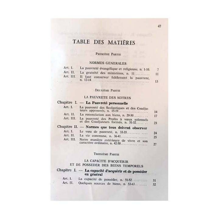 1. Statuts sur la pauvreté dans la compagnie de Jésus et autres matières connexes aux éditions Prière et vie