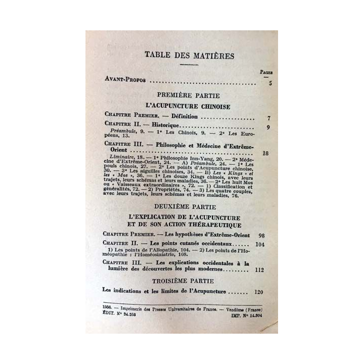 1. Que sais je ? L'acupuncture de Roger de la Fuÿe aux éditions Presses universitaires de France