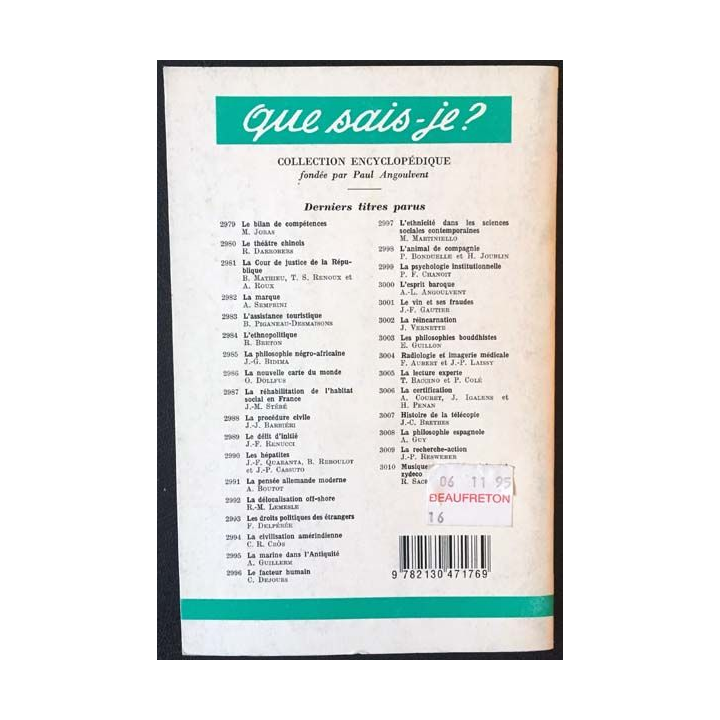 1. N°3007 Que sais je ? Histoire de la télécopie de Jean-Claude Brethes aux éditions Presses universitaires de France