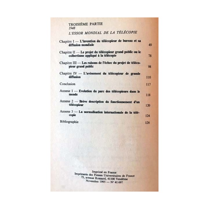 1. N°3007 Que sais je ? Histoire de la télécopie de Jean-Claude Brethes aux éditions Presses universitaires de France